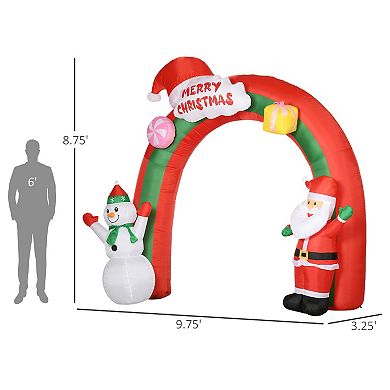 Giant 9ft Christmas Inflatables Decorations Archway W/ Santa Claus And Snowman