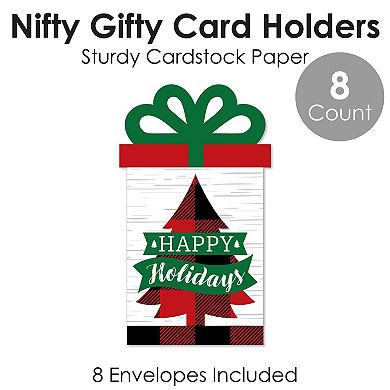 Big Dot Of Happiness Holiday Plaid Trees Christmas Money & Gift Card Nifty Gifty Holders 8 Ct