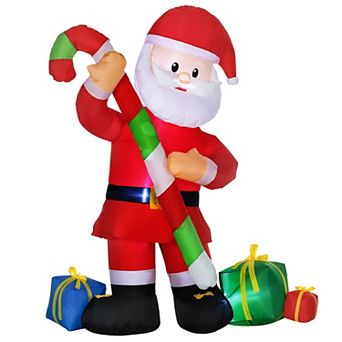 HOMCOM 72inch Christmas Inflatables Santa Claus with Candy Cane for Yard