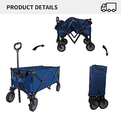 Utility Collapsible Folding Wagon Cart Heavy Duty Foldable, Beach Wagon