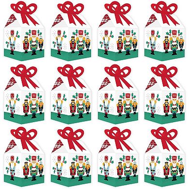 Big Dot Of Happiness Christmas Nutcracker - Square Favor Gift Boxes - Holiday Bow Boxes 12 Ct
