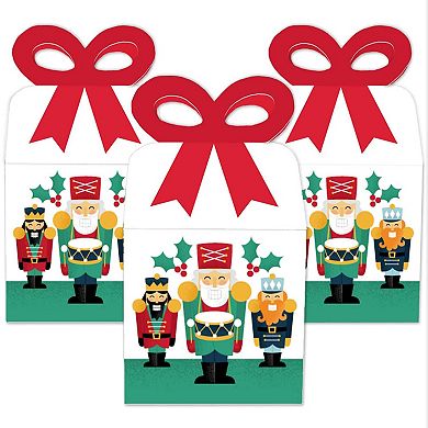 Big Dot Of Happiness Christmas Nutcracker - Square Favor Gift Boxes - Holiday Bow Boxes 12 Ct