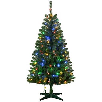 5ft Tall Prelit Artificial Christmas Tree Holiday Décor W/ Branches Led Lights