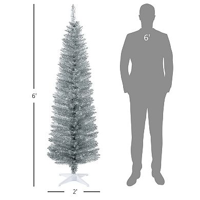 Artificial Christmas Tree 6' Indoor Realistic Holiday Decoration, Silver