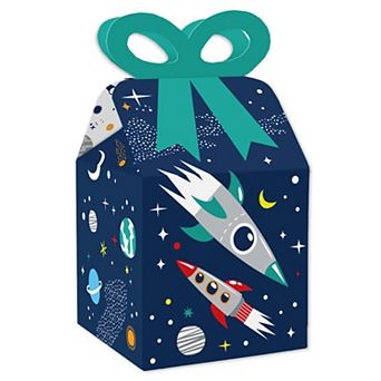 Big Dot Of Happiness Blast Off To Outer Space Square Favor Gift Rocket Ship Bow Boxes 12 ct