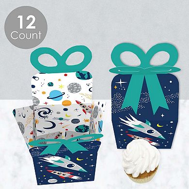 Big Dot Of Happiness Blast Off To Outer Space Square Favor Gift Rocket Ship Bow Boxes 12 Ct