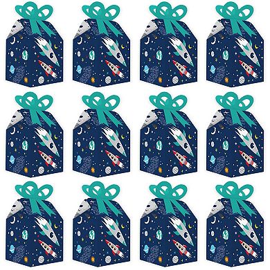 Big Dot Of Happiness Blast Off To Outer Space Square Favor Gift Rocket Ship Bow Boxes 12 Ct