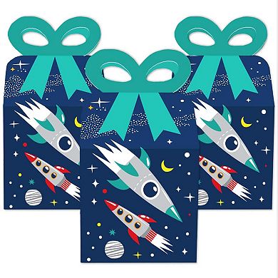 Big Dot Of Happiness Blast Off To Outer Space Square Favor Gift Rocket Ship Bow Boxes 12 Ct
