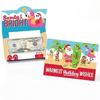 Big Dot Of Happiness Tropical Christmas Beach Santa Holiday - Money & Gift Card Holders 8 ct