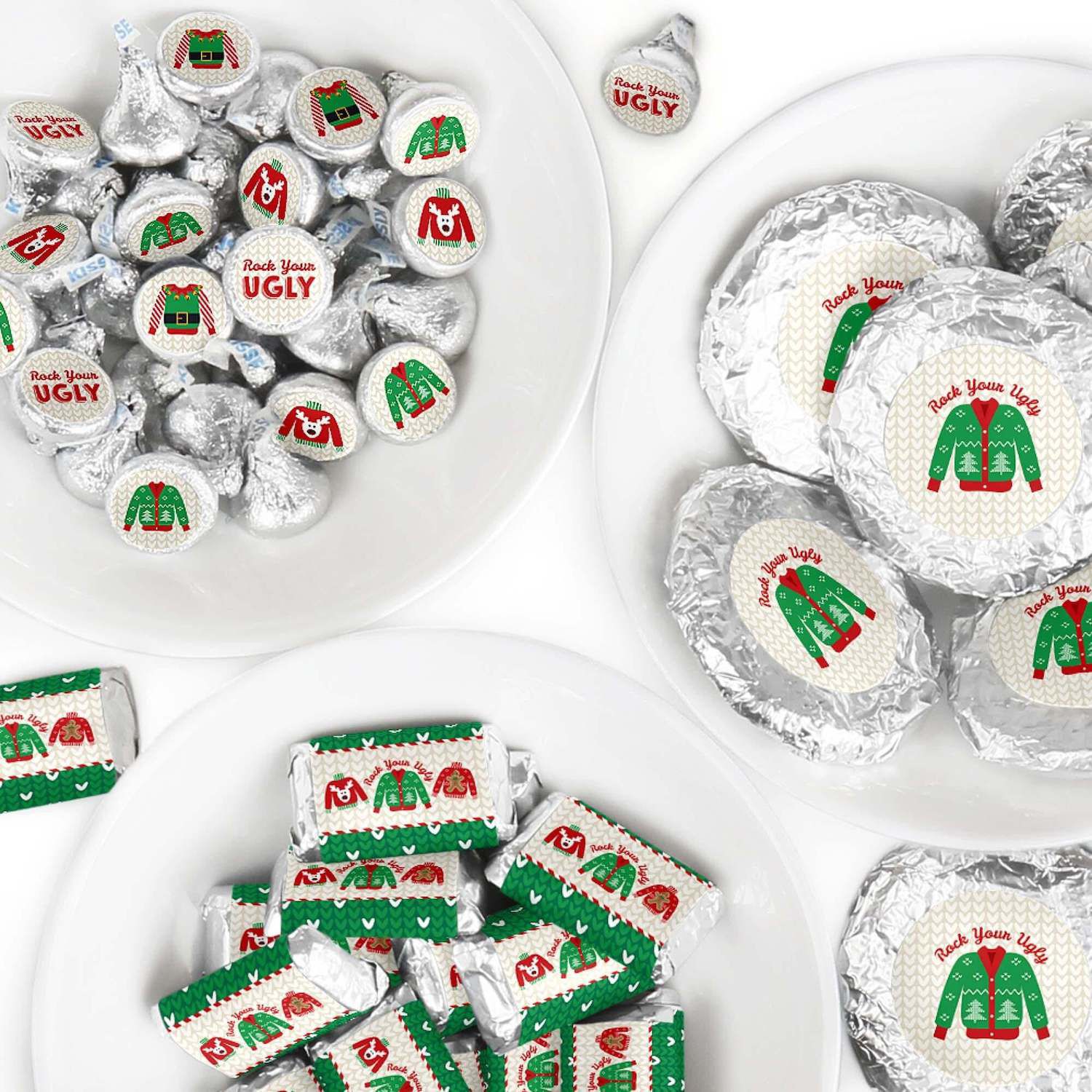 Big Dot Of Happiness Jolly Santa Claus - Candy Bar Wrapper Christmas Party  Favors - Set of 24