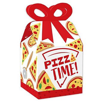 Big Dot Of Happiness Pizza Party Time - Square Favor Gift Boxes - Party Bow Boxes - 12 ct