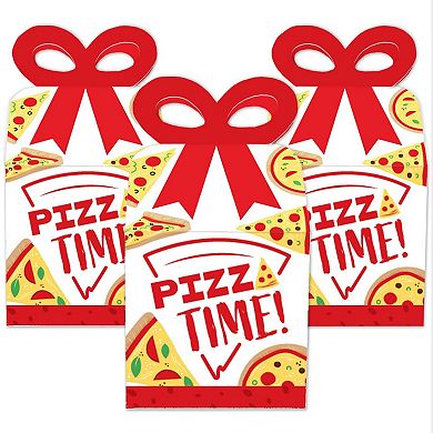 Big Dot Of Happiness Pizza Party Time - Square Favor Gift Boxes - Party Bow Boxes - 12 Ct