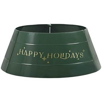 Christmas Tree Collar 26 Inch Metal Tree Ring Xmas Tree Skirt Decoration Green
