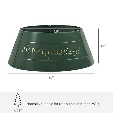 Christmas Tree Collar 26 Inch Metal Tree Ring Xmas Tree Skirt Decoration Green