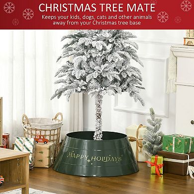 Christmas Tree Collar 26 Inch Metal Tree Ring Xmas Tree Skirt Decoration Green