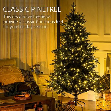 6ft Tall Prelit Artificial Christmas Tree Holiday Décor With 2328 Branches