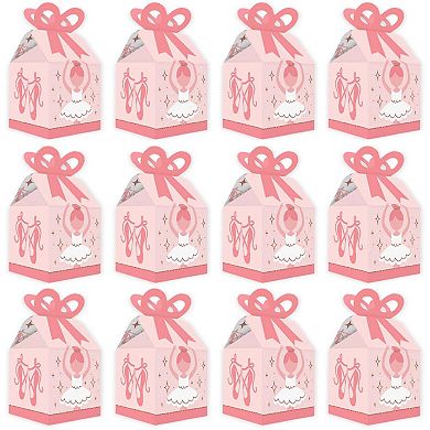 Big Dot Of Happiness Tutu Cute Ballerina - Square Favor Gift Boxes - Ballet Bow Boxes - 12 Ct