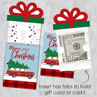 Big Dot Of Happiness Merry Little Christmas Tree - Money Card Nifty Gifty Card Holders - 8 Ct