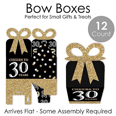 Big Dot Of Happiness Adult 30th Birthday Gold Square Favor Gift Boxes Party Bow Boxes 12 Ct