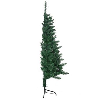 Homcom 5' Artificial Christmas Tree With Auto Open, Steel Base, Half Shape