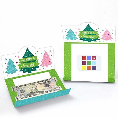 Big Dot Of Happiness Merry & Bright Trees - Colorful Christmas Money & Gift Card Holders 8 Ct