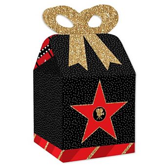 Big Dot Of Happiness Red Carpet Hollywood Square Favor Gift Boxes Movie Night Bow Boxes 12 ct