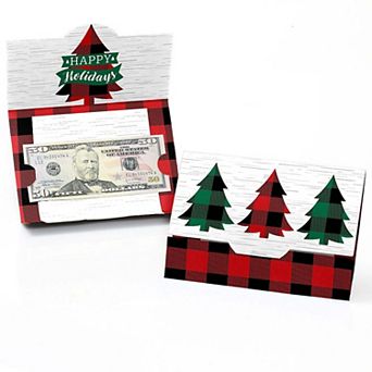 Big Dot Of Happiness Holiday Plaid Trees Buffalo Plaid Christmas Money Gift Card Holders 8 ct