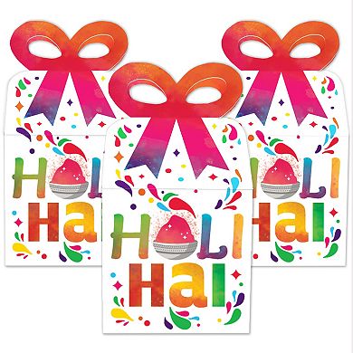 Big Dot Of Happiness Holi Hai Gift Boxes - Festival Of Colors Party Favor Boxes, Set Of 12