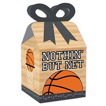 Big Dot Of Happiness Nothin' But Net Basketball Square Favor Gift Boxes Party Bow Boxes 12 ct