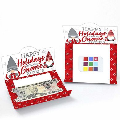 Big Dot Of Happiness Christmas Gnomes - Holiday Party Money And Gift Card Holders - Set Of 8