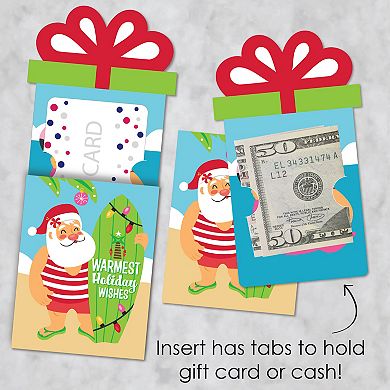 Big Dot Of Happiness Tropical Christmas Santa Holiday Money & Nifty Gifty Card Holders 8 Ct