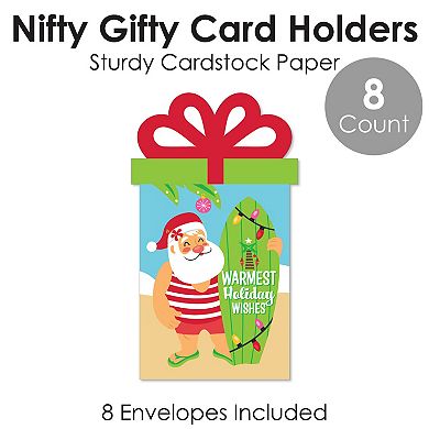 Big Dot Of Happiness Tropical Christmas Santa Holiday Money & Nifty Gifty Card Holders 8 Ct