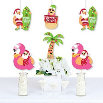 Big Dot Of Happiness Tropical Christmas - Decor Beach Santa Holiday Party Essentials 20 ct