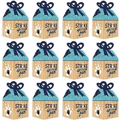 Big Dot Of Happiness Strike Up The Fun - Bowling - Square Favor Gift Boxes - Bow Boxes 12 Ct