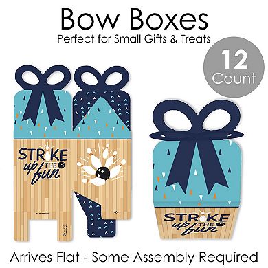 Big Dot Of Happiness Strike Up The Fun - Bowling - Square Favor Gift Boxes - Bow Boxes 12 Ct