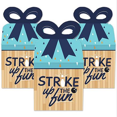 Big Dot Of Happiness Strike Up The Fun - Bowling - Square Favor Gift Boxes - Bow Boxes 12 Ct