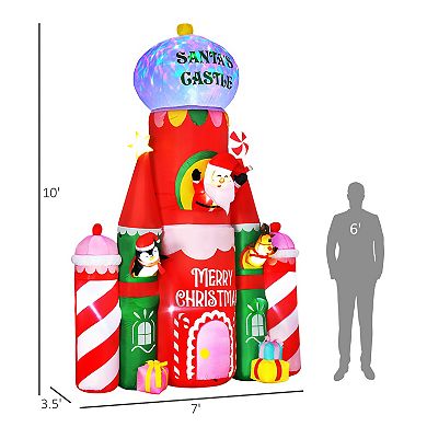 Giant 10ft Christmas Inflatables Decorations Candy Castle Santa Claus W/ Light