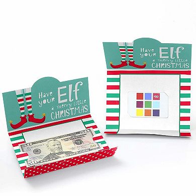 Big Dot Of Happiness Elf Squad Kids Christmas & Birthday Party Money & Gift Card Holders 8 Ct