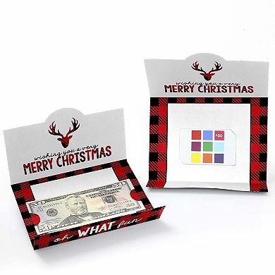 Big Dot Of Happiness Prancing Plaid - Christmas Buffalo Plaid Money & Gift Card Holders 8 Ct