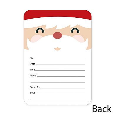 Big Dot Of Happiness Jolly Santa Claus - Shaped Christmas Fill-in Invites & Envelopes 12 Ct