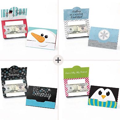 Big Dot Of Happiness Assorted Holiday Cards - Christmas Money & Gift Card Holders - Set Of 8