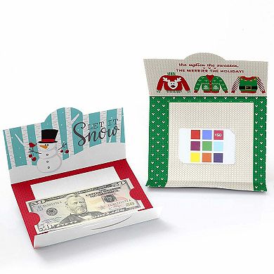 Big Dot Of Happiness Assorted Holiday Cards - Christmas Money & Gift Card Holders - Set Of 8