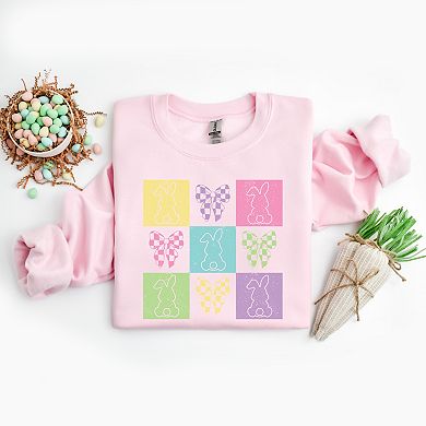 Simply Sage Market Checkered Bunny Outline Coquette Garment Dyed Tee