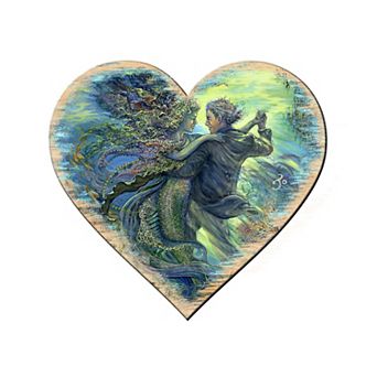 For the Love of a Mermaid Wall Hanger by Josephine Wall - Coastal Sea-Life Handcrafted Wooden Décor