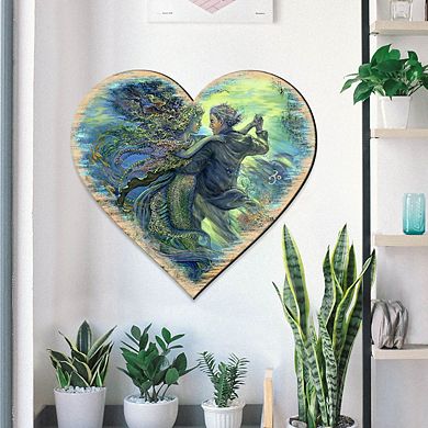 For the Love of a Mermaid Wall Hanger by Josephine Wall - Coastal Sea-Life Handcrafted Wooden Décor