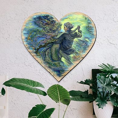 For the Love of a Mermaid Wall Hanger by Josephine Wall - Coastal Sea-Life Handcrafted Wooden Décor