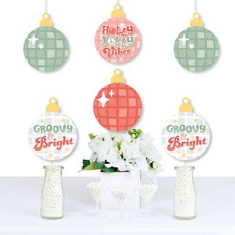 Big Dot Of Happiness Groovy Christmas - Diy Pastel Holiday Party Essentials - Set Of 20