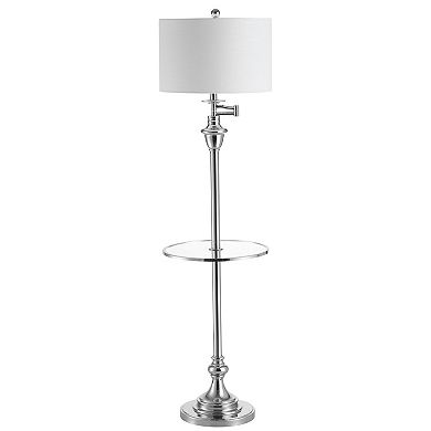 Cora Metal/glass Led Side Table And Floor Lamp