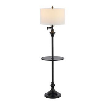 Cora Metal/glass Led Side Table And Floor Lamp