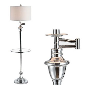 Cora Metal/glass Led Side Table And Floor Lamp